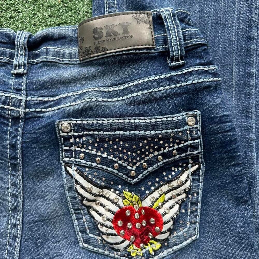 y2k sky bootcut bling jeans - Picture 2 of 7